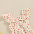 Toddler Kids Clothes Girls Summer Overalls Cotton Floral Print Backless Bowknot Rompers Jumpsuits Baby Clothing -