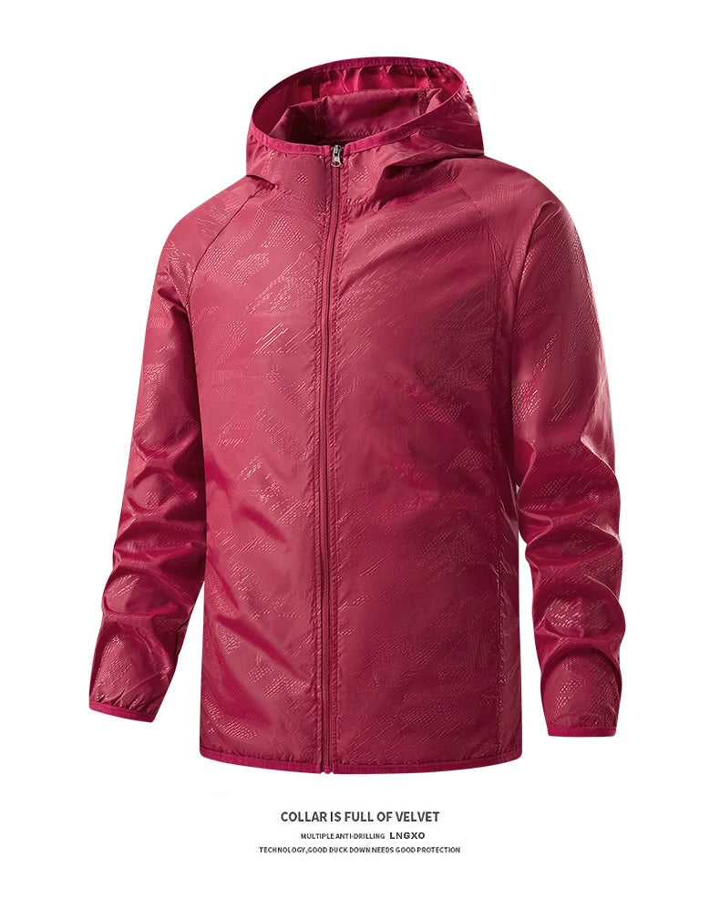 Stay protected during hiking adventures with these waterproof jackets for men and women. Featuring sun protection and windproof capabilities, these jackets are perfect for outdoor excursions, keeping you comfortable and shielded from the elements. -