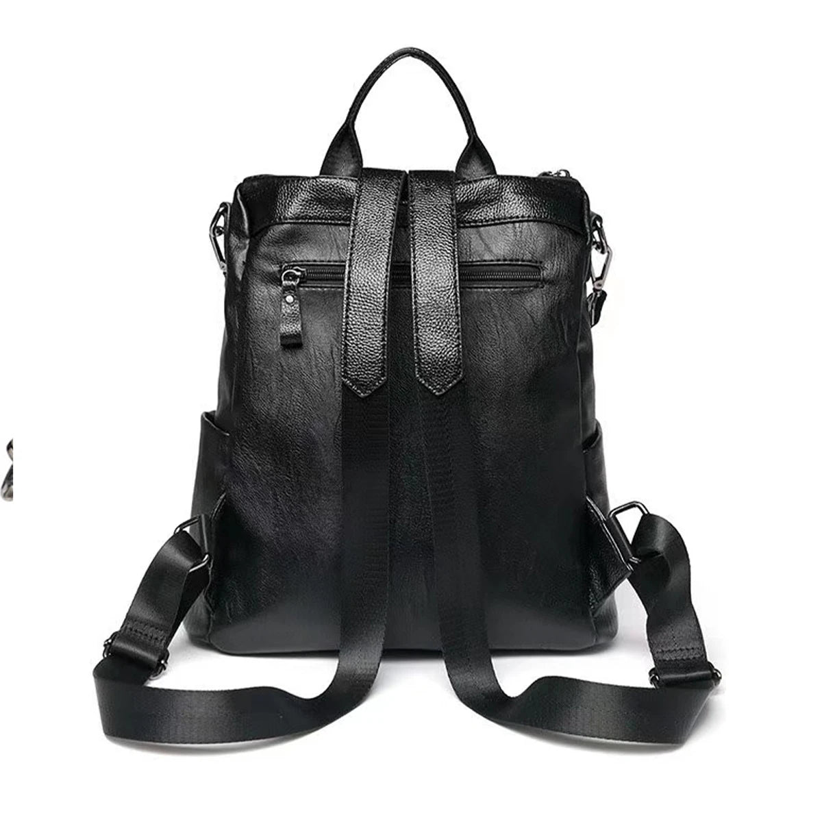 Enhance your style with this vintage leather-textured backpack. Featuring a quilted design, solid color, large capacity, adjustable straps, and secure zipper closure, it's a versatile and chic accessory for any outfit. -