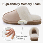 Evshine Women Plush Cotton Slippers Winter Indoor Warm Soft House Slipper Comfort Memory Foam Slides Outdoor Fur Fuzzy Flat Shoe -