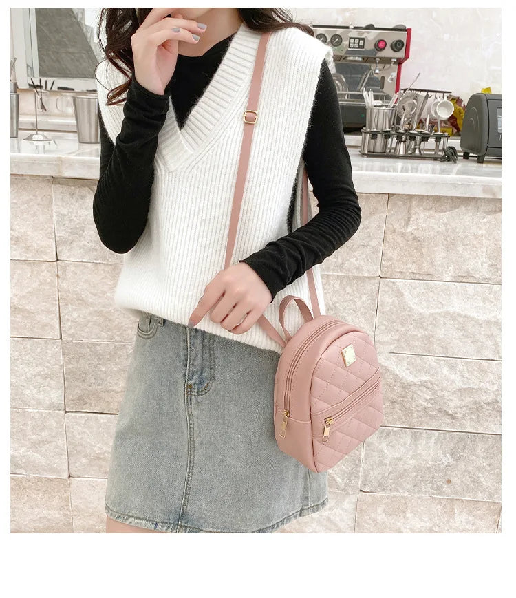 Carry your essentials in style with this fashionable women's bag. Featuring double pockets and embroidered details, this small book bag is perfect for adding a trendy touch to your outfit. -