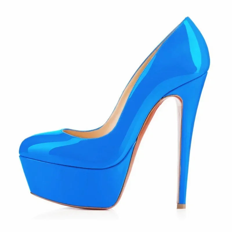 Women Pumps Stiletto Sexy Platform Round Toes 14cm Extremely Stripper Pole Dance High Heels Party Dress Wedding Shoes Large Size -