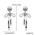 Elegant Red Zircon Butterfly Drop Earrings -