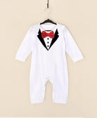 Dress your little gentleman in style with this cotton formal romper—perfect for baby boys who love to look sharp and charming! -