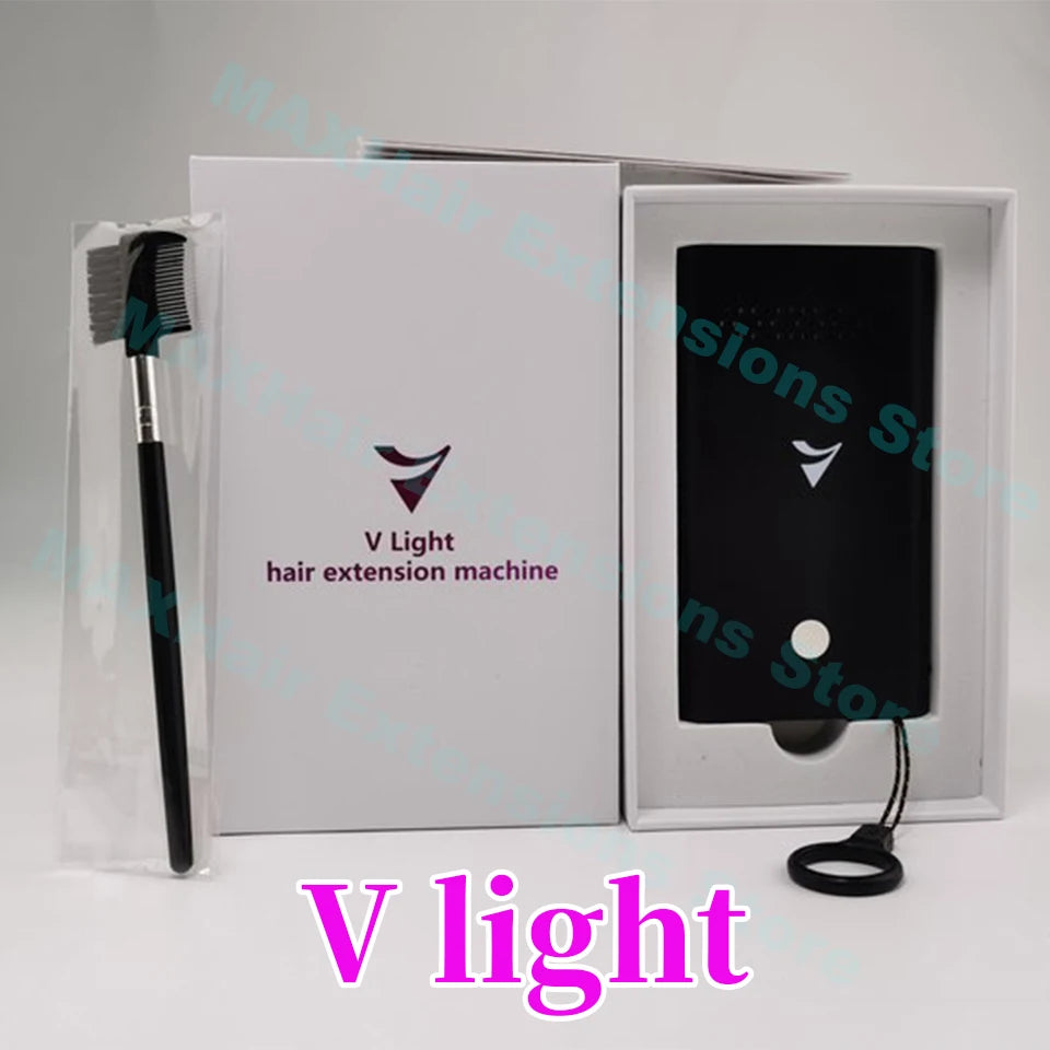 V-Light Technology Hair Extension Machine white Hair Extension Tools Kit Set with V light Hair extension glue -