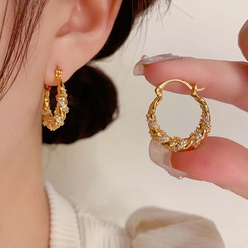 Twisted Hoop Earrings -