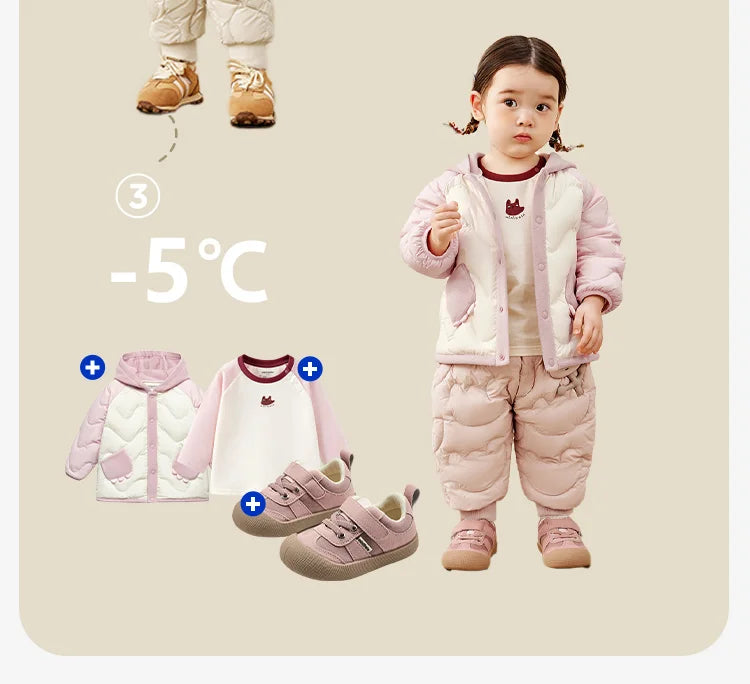 Keep your kids cozy and protected with these new style three-proof high-waisted warm down trousers—perfect for boys and girls on chilly days! -