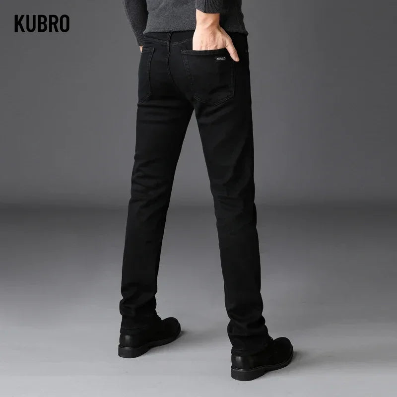 Classic Mens Jeans - Straight Fit Smart Casual Denim Pants -