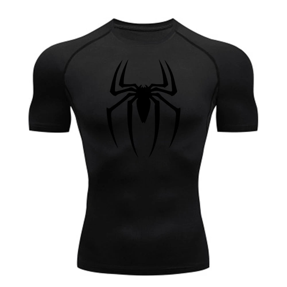 Men's Spider Print Compression Shirt -
