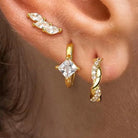 3PCS Leaf Tragus Huggie Earring -