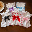 Pet dresses clothes for spring and summer dogs cats teddy bears Pomeranians plush toys hearts all cotton fabric -
