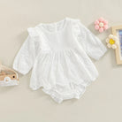 Keep your toddler cozy and cute in this 2-piece set featuring a solid color cutout round neck long sleeve top and matching bottoms—perfect for baby girls 3-24m! -