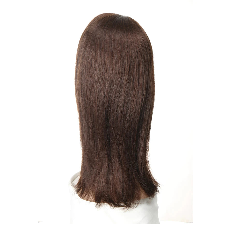 Turn heads with this sleek 18-inch 13x4 lace front Brazilian hair wig—straight, colored, and highlighted for a flawless, natural look! -