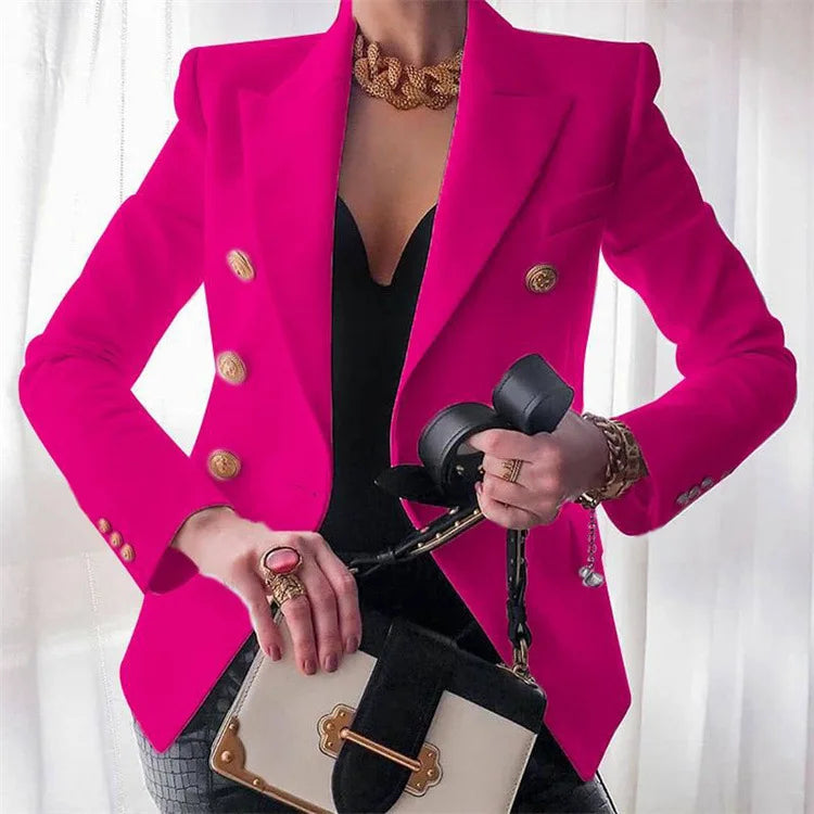 Stay chic and professional with this casual long sleeve blazer for women—fashionable coat perfect for office wear and stylish outerwear! -