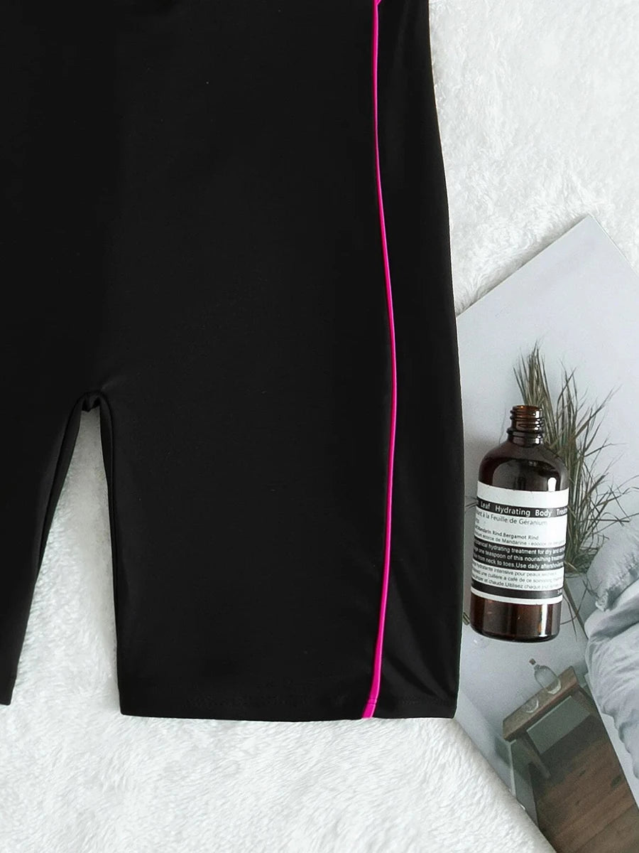 Show off your curves in style with this slim bodysuit one-piece swimwear for women! -
