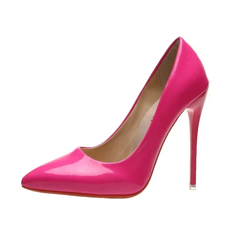 Women Shoes Red High Heels Sexy Pointed Toe 12cm Pumps Wedding Dress Shoes Nude Black Color Red Rubber Bottom High Heels -