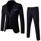 Spring Autumn New Fashion Men's Trendy Slim Business Solid Color 3 Pieces of Suits Sets Single Greasted Blazers Waistcoat Pants -