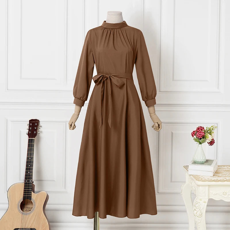 Women Long Sleeve A-line Dress -
