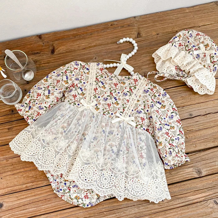 Keep your little girl cozy and cute with this adorable romper and matching hat set—perfect for toddlers! -