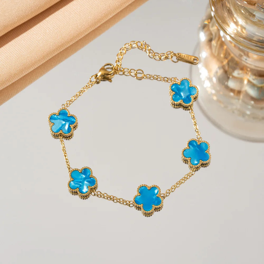 Lucky Five-Petal Flower Bracelet -