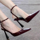 Shoes for Women 2025 Fashion Summer Pointed Toe High Heels Sexy Ankle Strap Evening Party Sandal Sweet with Ankle Buckle Strap -