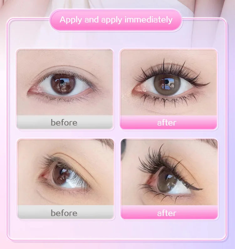 10 Rows of Large Capacity Glue-free False Eyelashes Single Cluster 10-12MM C-curled Natural Self-adhesive false Eyelashes -