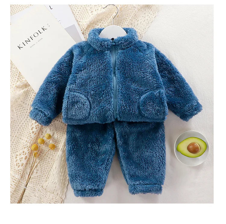 Children's Clothing Sets Flannel Loungewear Girls Clothes Set 1 To 5 Years Boys Clothes Kids Boutique Clothes -