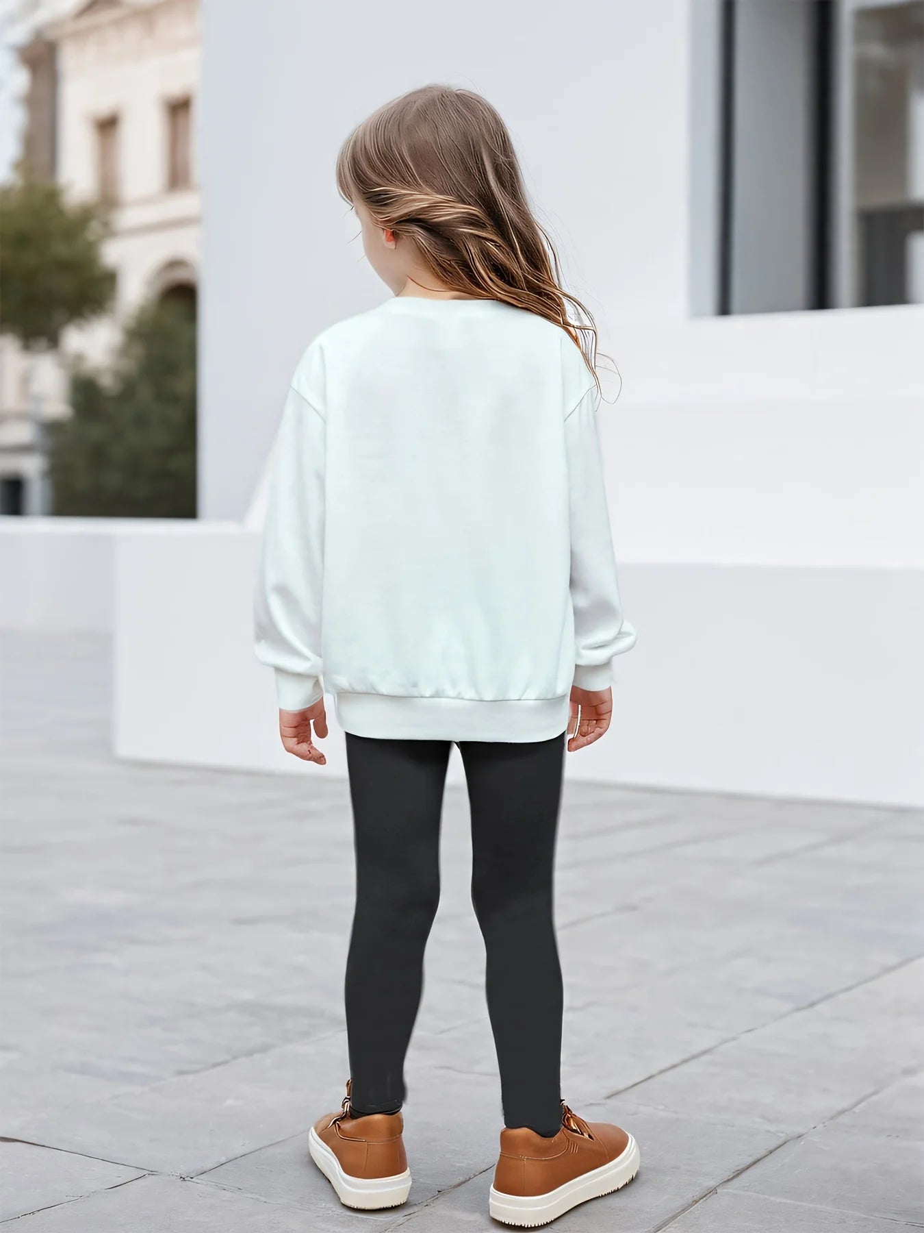 Casual 2-Piece Set Sweatshirt + Tight Leggings Set -