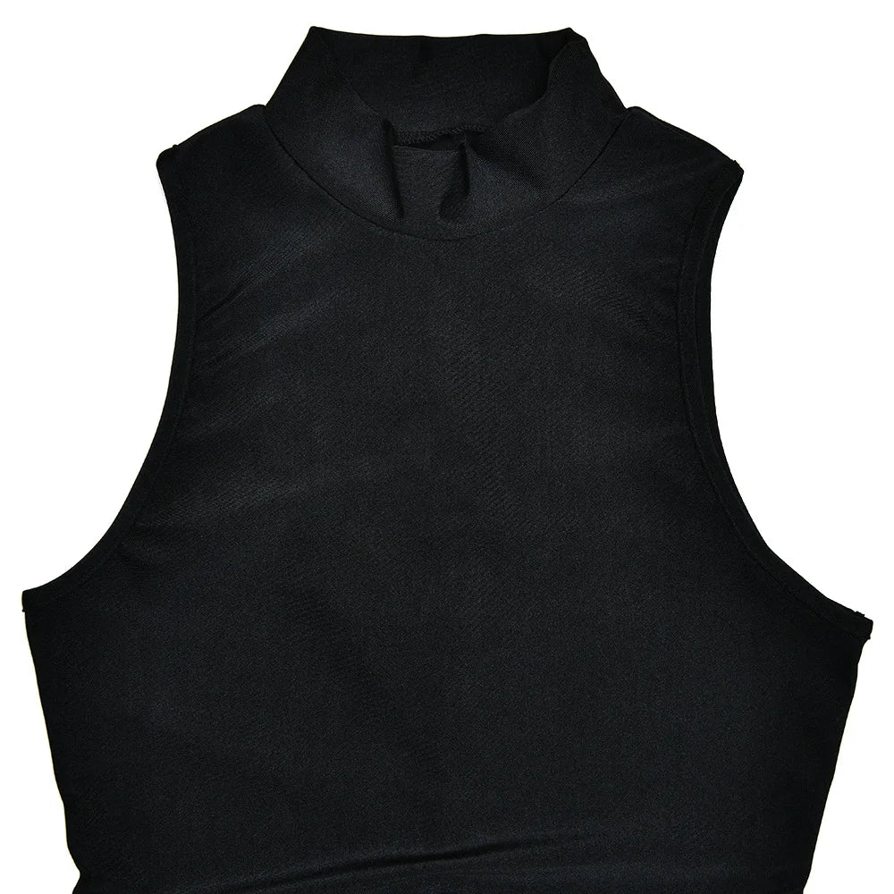 Turtleneck Sleeveless Sexy Mini Dress For Women -