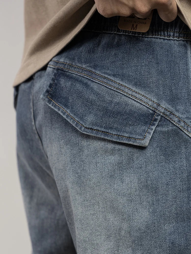 Classic Washed Blue Denim Jeans for Men -