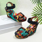 Shoes for Women 2025 New Women Wedge Sandals Retro Ethnic Printing Platform Sandals Ladies Casual Comfortable Outdoor Sandals -