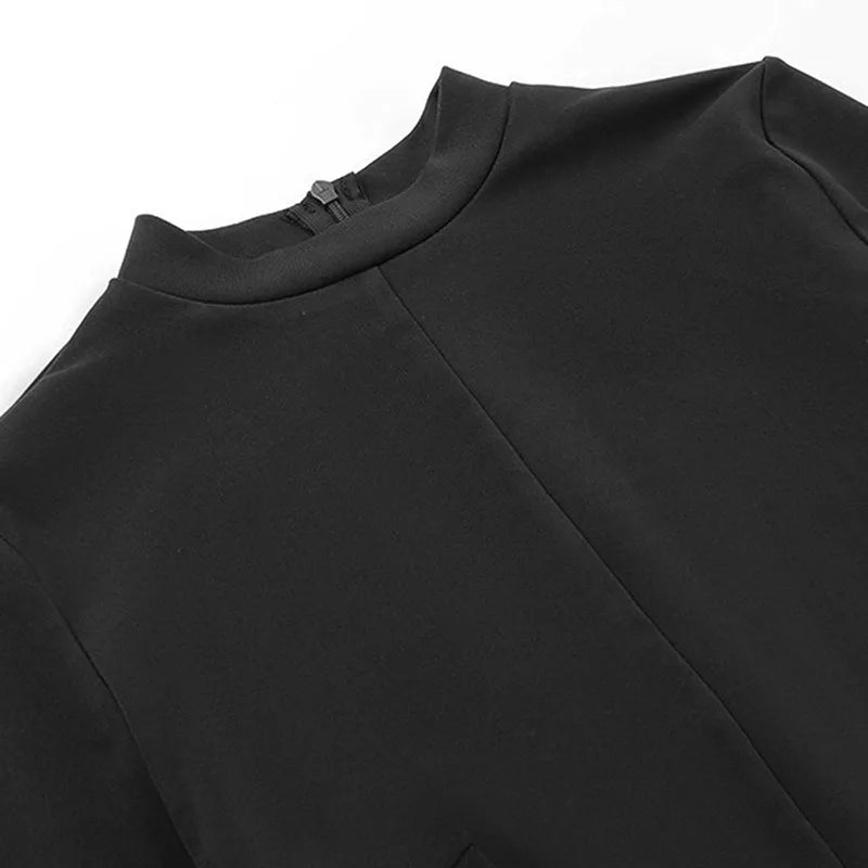 Women Sleeves Solid Sexy Mini Dress -