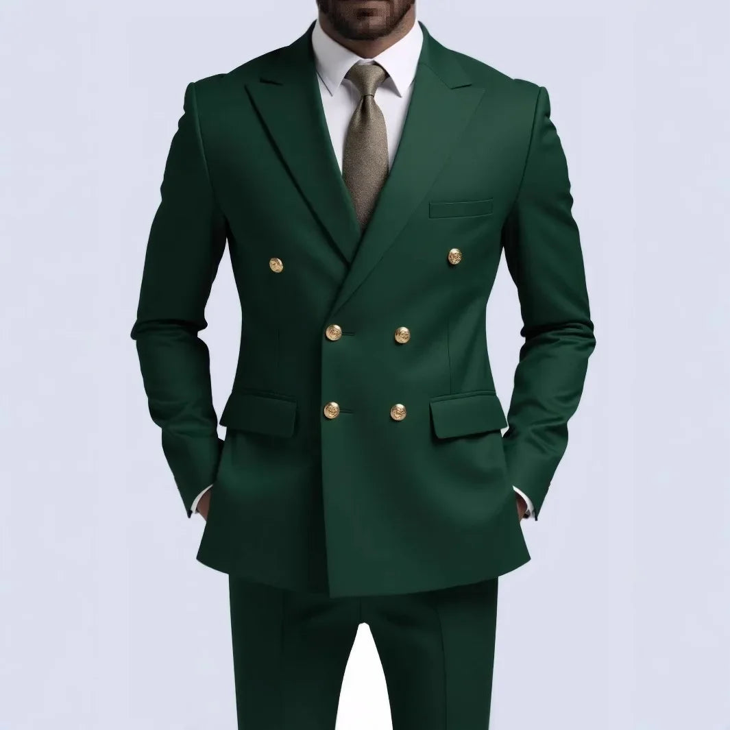 Fashion New Men's Double Breasted Slim Fit Suit -