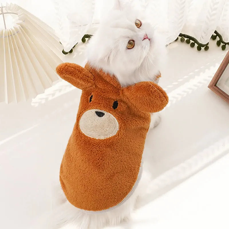 Keep your furry friend warm and stylish with this cartoon flannel vest—perfect for puppies, dogs, and cats to stay cozy and cute! -
