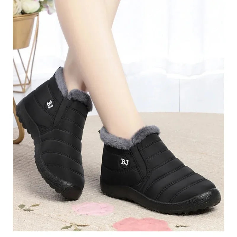 Women Boots Slip On Winter Shoes For Women Waterproof Ankle Boots Winter Boots Female Snow 2024 Black Femininas -