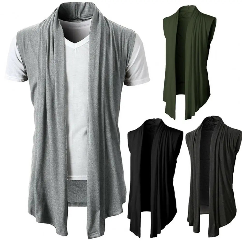 Popular Men Coat Male Men Jacket Solid Color Pure Color Pleated Coat All Match -