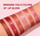 Chocolate Brown Luxurious Metallic Glitter Lipstick Long-Lasting Waterproof Non-Fade Shimmery Pearl Sparkling Lip Gloss Makeup -
