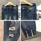 Cropped Jeans for Men Ripped -