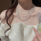Multi-Layer Pearl Choker Necklace -