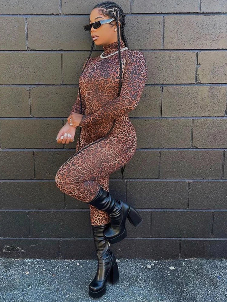 Long Sleeve Turtleneck Jumpsuit -