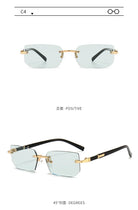 Rimless Sunglasses Rectangle Fashion Popular Women Men Shades Small Square Sun Glasses For Female Male Summer Traveling Oculos -