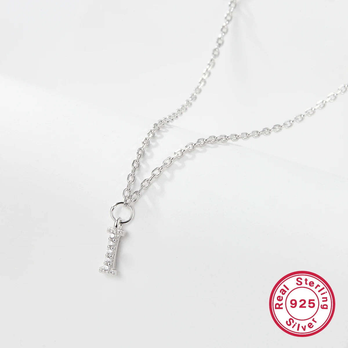 Sterling silver light luxury exquisite letter pendant necklace -