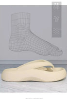 Thick soled flip flops with increased height 2024 new beach women's summer walking slippers -