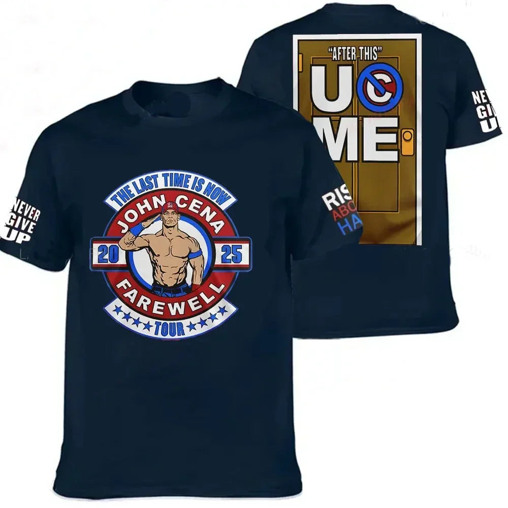 John Cena Wrestling Men's T-Shirt Summer Outdoor Sports Fitness Unisex Tops Casual O-Neck Short Sleeve Tee Casual Men Clothing -
