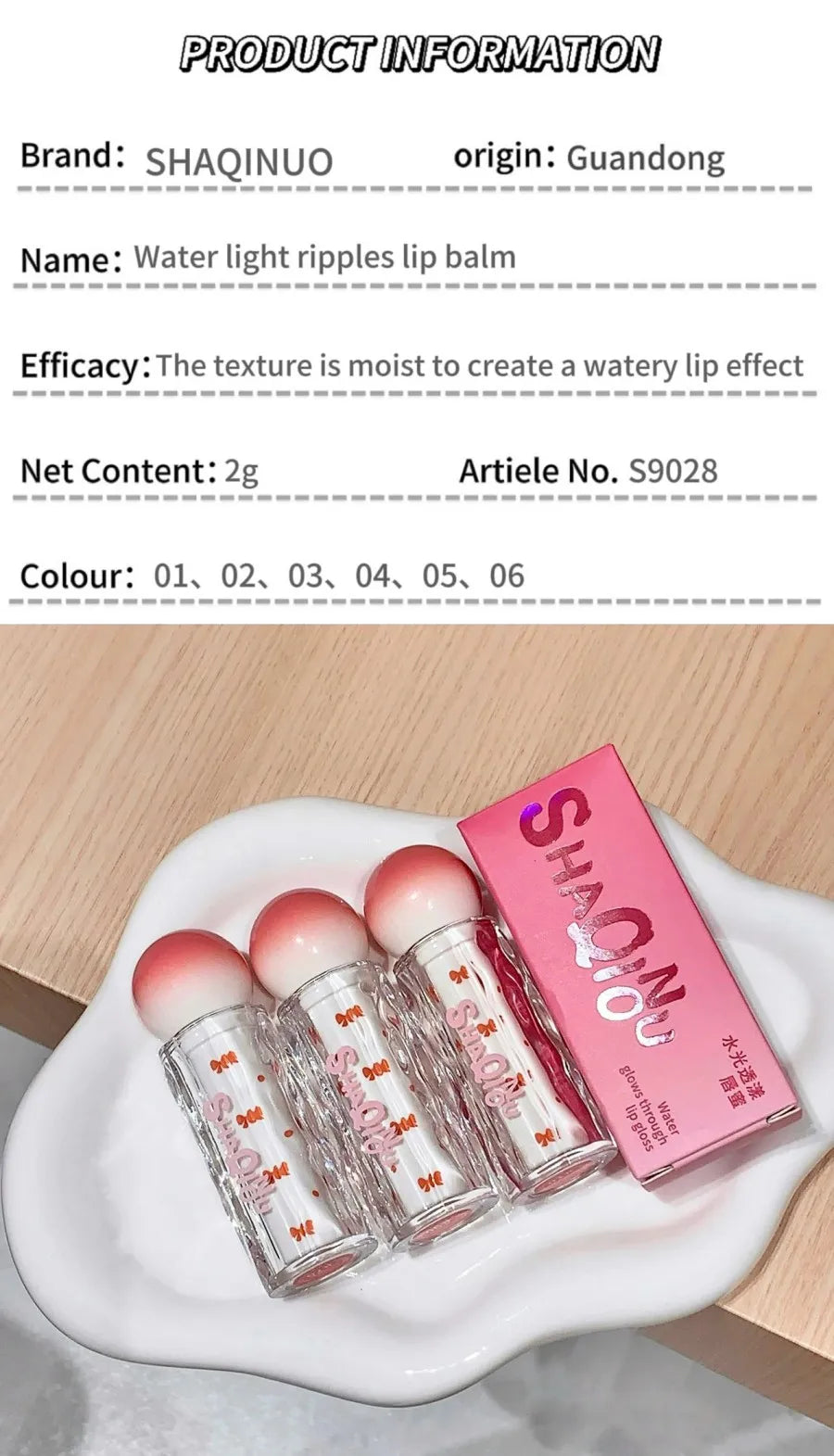 SHAQINUO Watery Lip Gloss Moisturizing Mirror Water Gloss Long-lasting Clear and Tender Lipstick Lip Gloss -