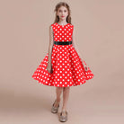 Outfits Party Sleeveless Gown Dress Kid Dots Prints Floral Children Girl Princess Clothes Girls Dresses Straight Dress -