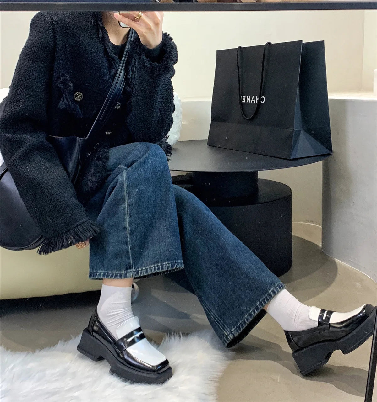 2025 New Women'S Shoes Low Heel Loafers Casual Ladies Slip on Square Toe Shoes Female Elegant Fashion Shoes Zapatillas Mujer -