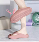 Thick soled flip flops with increased height 2024 new beach women's summer walking slippers -
