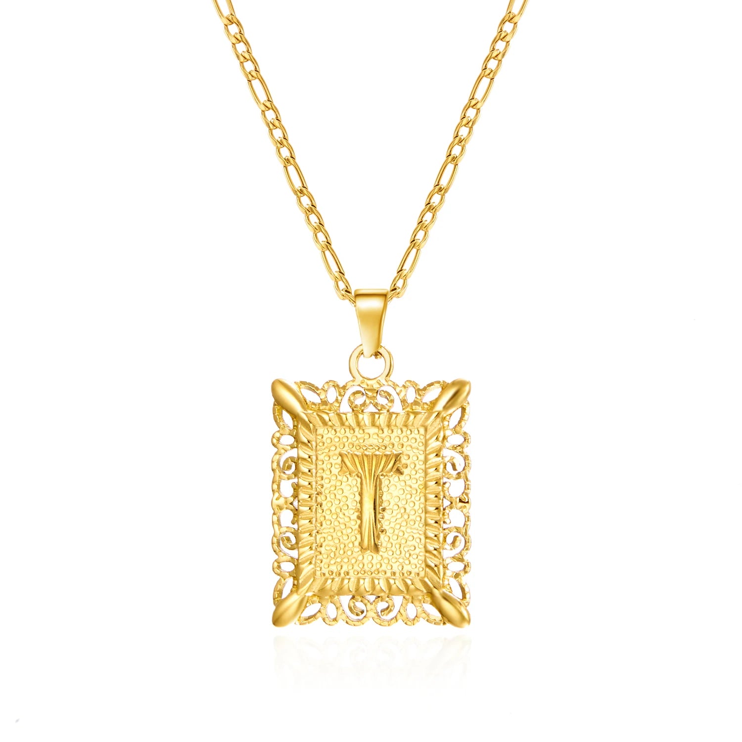 Stainless Steel Initial Letter Necklace For Women & Men -