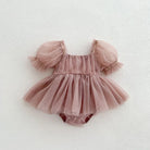 Dress your toddler in sweet style with this new baby lace dress featuring a big bowknot and short sleeves—perfect for special occasions! -